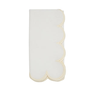 Cotton Scalloped Dinner Napkin: Orange/Black / 20"