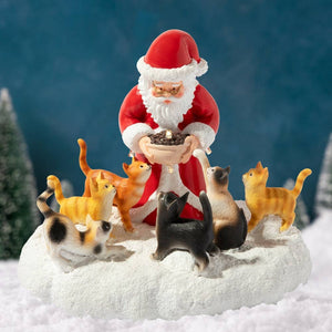 Santa’s Light Of Hope- A Cat’s Christmas Wish Inspirational Collectible Figurine- Helps Feed Shelter Cats in Need -Faire