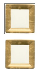 Gold and ivory square dinner plate