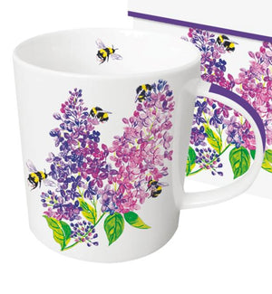 Lilac and Bee Gift Boxed Mug