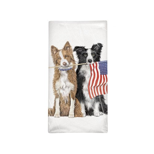 Patriotic Dogs flour sack towel