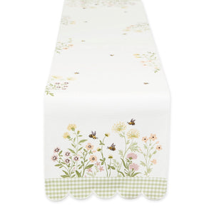 Spring Wildflower embellished table runner