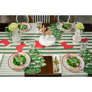 Green and Red Awning Stripe Runner
