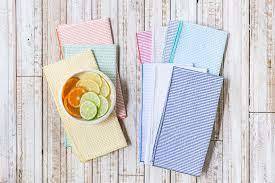Seersucker Cloth Napkins Set4