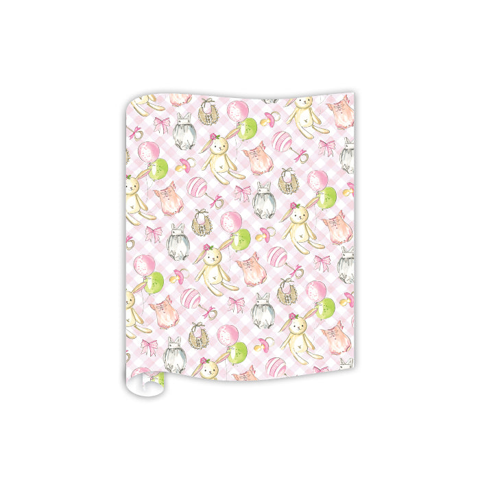 Handpainted Baby Icons pink Tablerunner