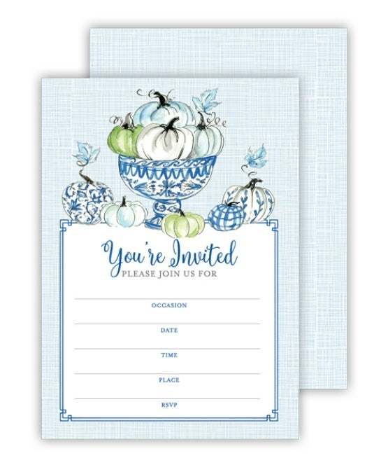 Medium Flat-Handpainted Chinoserie Pumpkins Fill In