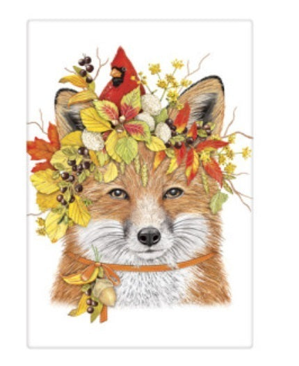 Fall Leaves Fox Bagged Towel