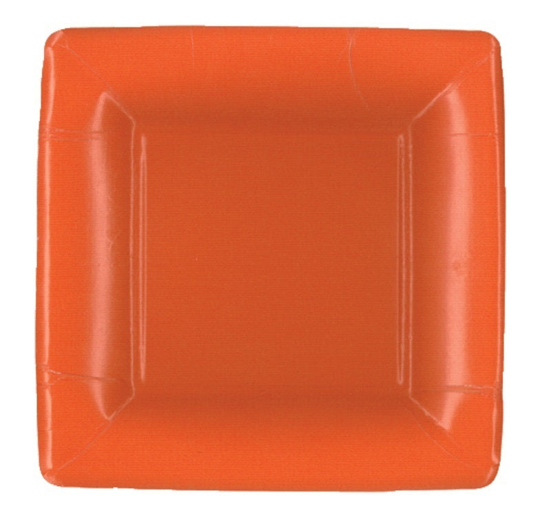 Grosgrain Deep Orange Square Salad Plate