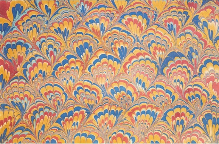 Red & Blue Peacock Marbled