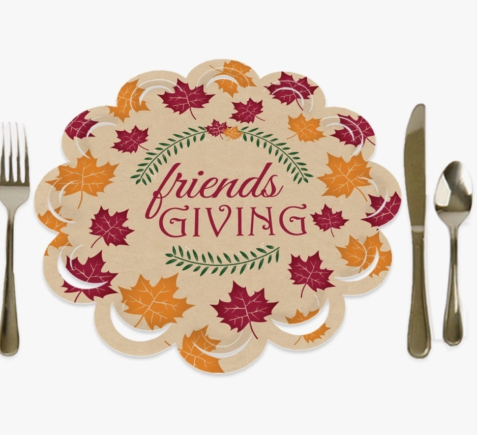 Friends Thanksgiving Feast-Paper Chargers