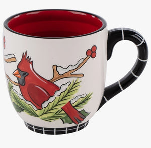 Holly Branch Red Bird Mug