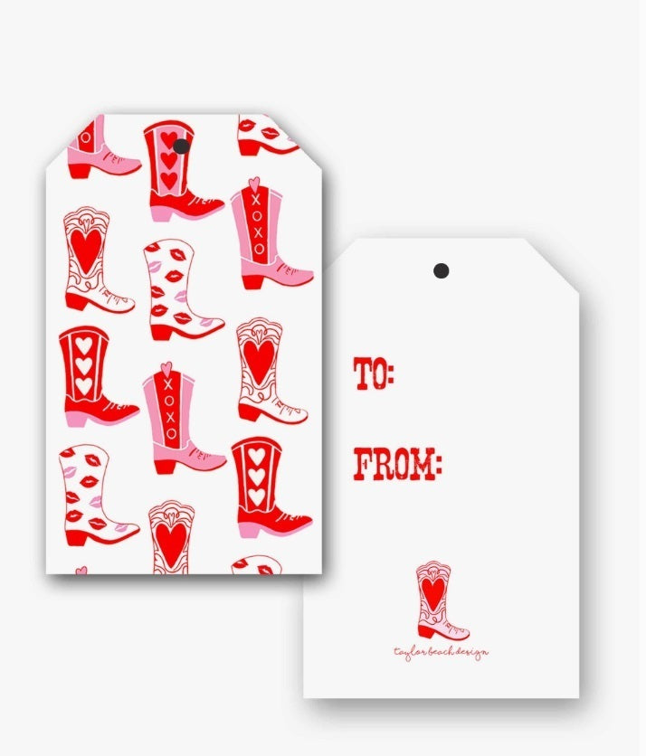 Rootin Tootin Valentines Gift Tags, Rosy