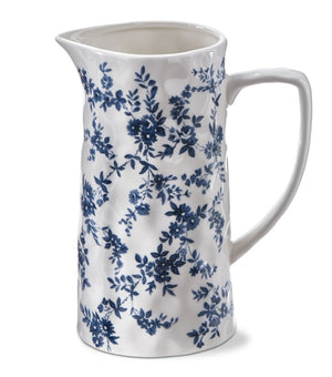 Blue floral pitcher