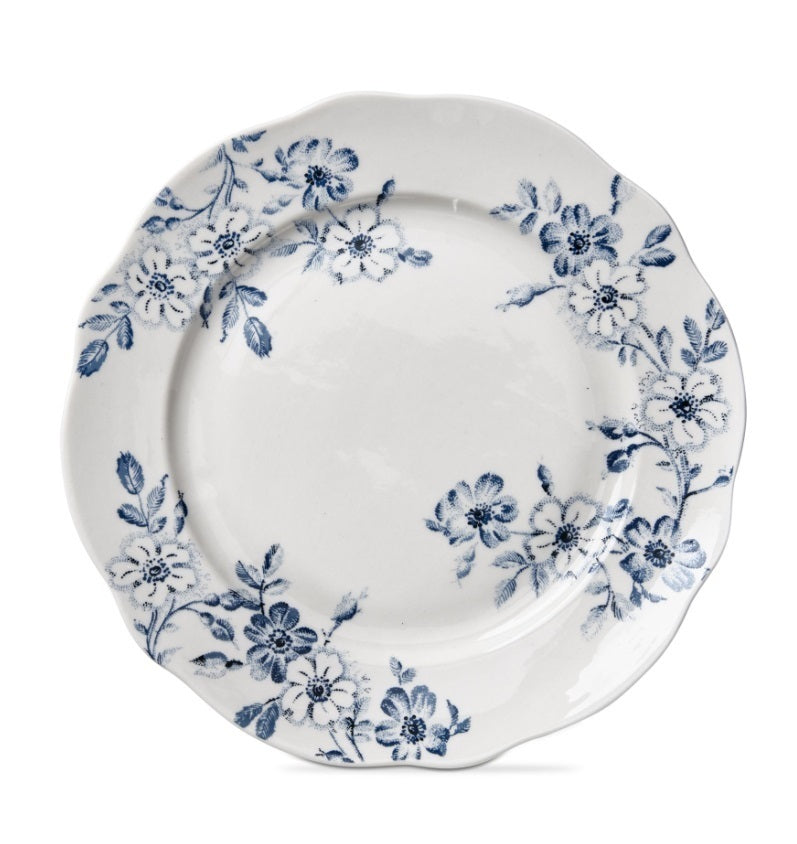 Blue floral salad plate