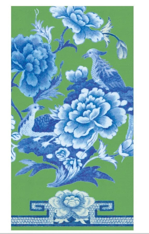 Green and Blue Chinoiserie Guest Towel
