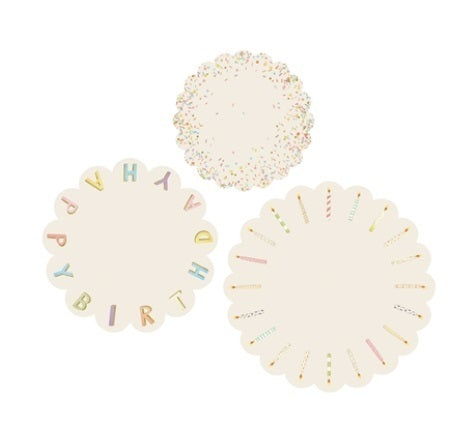 Happy Birthday Serving Papers - Pack of 12