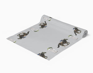 Race Horse and Mint Julep Gray Paper Table Runner