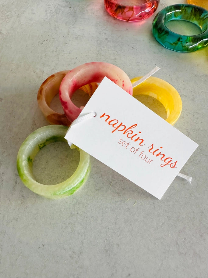 Gemstone Napkin Rings Set of 4