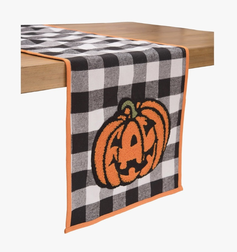 Halloween 13x72 Jack-o-lantern check runner