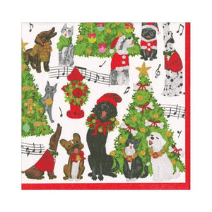 Caroling Pets Napkin Lunch