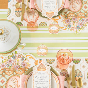 Green Awning Stripe Table Runner