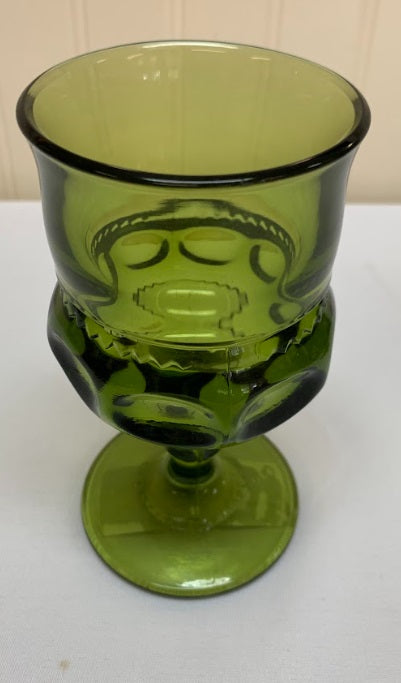 Green Avocado King P Thumbprint Dinner Glass