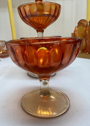 Carnival Glass Sherbet Bowls Set 4