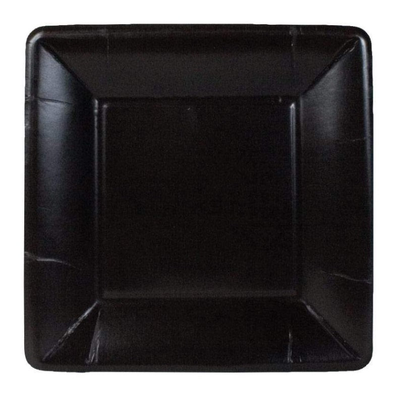 Grosgrain Border Black Square Salad/Dessert Plates