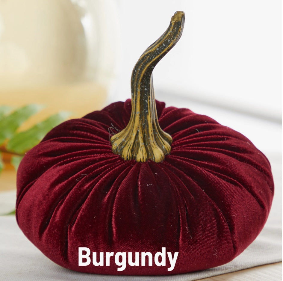 Burgundy Velvet Pumpkin Large