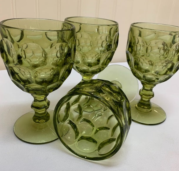 Green Thumb Print Goblets Set Of 4