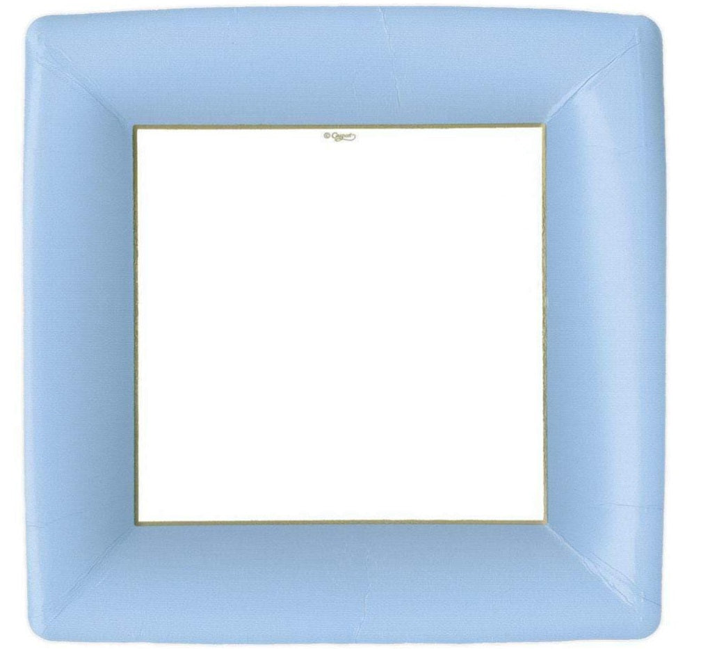 Grosgrain Light Blue Square Dinner Plates