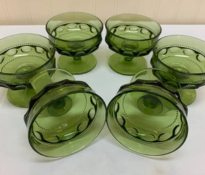 S6 Green Thumbprint Sherbert Goblets